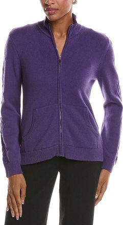 St. John Cable Zip Cashmere-Blend Jacket