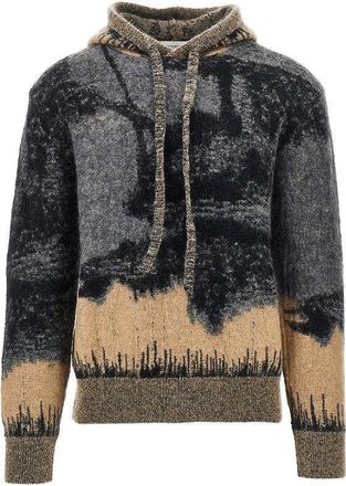 Laneus Mohair-blend sweatshirt with jacquard motif Man 46