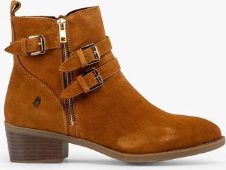 Hush Puppies Womens Hush Puppies JENNA Womens Leather Ankle Boots Tan - Brown - Size: 4