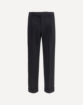 Cruna Carrot fit single pleat Pants in virgin wool Male 50