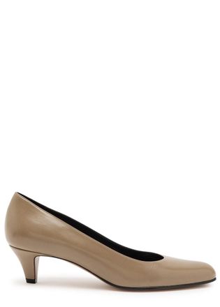 The Row The Row Ornella Kitten 45 Leather Pumps - Taupe