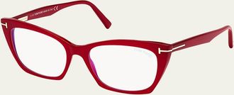 Tom Ford Blue Block Acetate Cat-Eye Optical Glasses