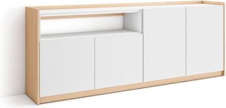 Skraut Home Aparador efecto madera blanco y roble 210x37x80cm