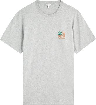 Loewe Anagram-embroidered Cotton T-shirt - Grey - M