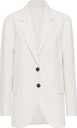 Brunello Cucinelli Blazer con dettaglio Monili - Bianco