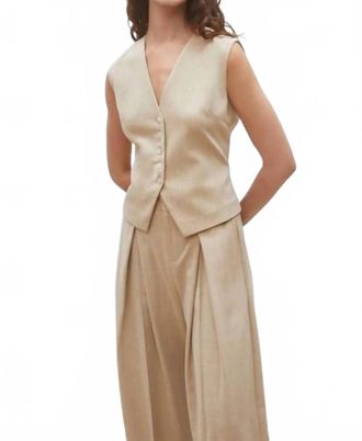 Suncoo Dylan Bartender Vest Top In Beige