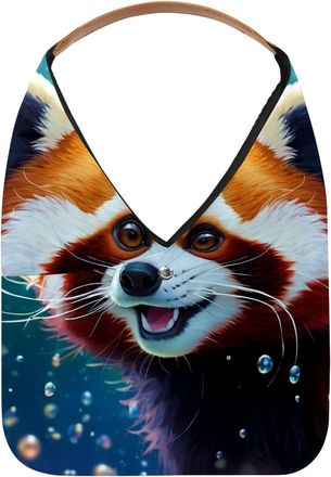 Generic Lovely Raccoon Swims Underwater Reusable Lightweight Grocery Bags - Foldable Into Compact Pouch, Washable & Sturdy, Multipurpose for Shopping and Trav