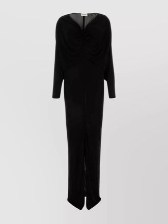 Saint Laurent viscose long dress with velvet texture