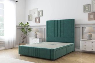 Sloomy Harrington Plush Divan Base 2 Drawers 54 Headboard & 12 Footboard in Emerald | Size: Super King