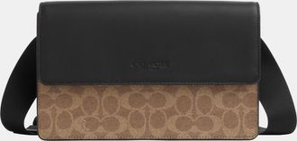 Coach Mens Turner Flap Crossbody Bag In Signature Canvas - Brown - One Size