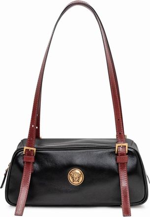 Versace Small Medusa-Appliqu&eacute; Schoudertas - Dames - Schoudertassen - Zwart - ONE Size - Leer - Tassen
