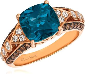 Le Vian Ladies Royal Blues Rings set in 14K Strawberry Gold