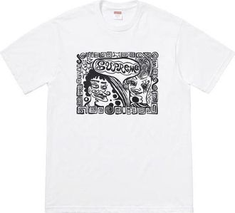 SUPREME FW18 Faces Tee white Abstract Human Face Short Sleeve Unisex SUP-FW18-469