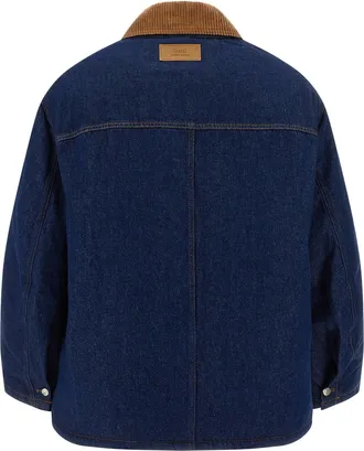 Ami Mens Blue Cotton Denim Jacket Clothing