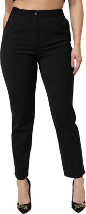 Dolce & Gabbana Black High Waisted Tapered STAFF Womens Pants (Pre-Owned)