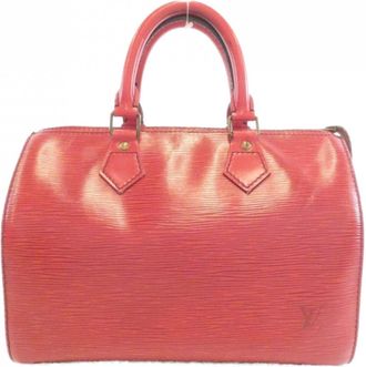 Louis Vuitton Red Color Leather Boston Bag (Pre-Owned)