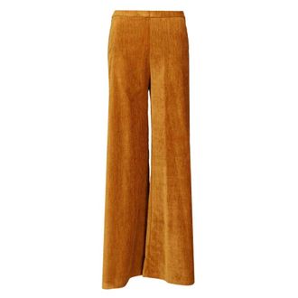 Forte_Forte High-Rise Trousers in Double Velvet - female - Forte Forte - Wide Trousers - Brown - L - Trousers