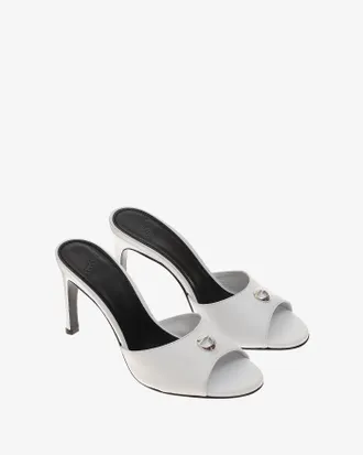 Coperni Logo-Plaque Leather Mule - White