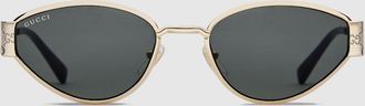 Gucci Geometrical Frame Sunglasses, Gold