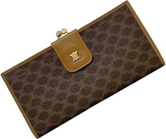 Celine Brown Pvc Leather Long Wallet (Bi-Fold) (Pre-Owned)