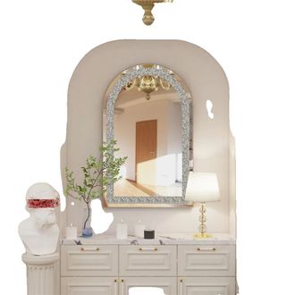 OEM Espejo De Pared, Dise&ntilde;o Elegante, Facetas Brillantes, Plateado