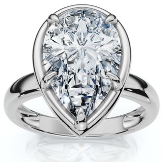 Pompeii3 Certified 3Ct Pear Alissa Engagement Solitaire Ring 14k Gold or Pt Lab Grown