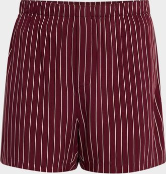Saint Laurent Mens Cassandre Striped Shorts