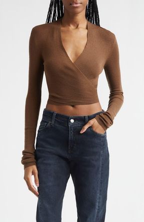 Haikure Carla Tie Hem Sweater in Cacao at Nordstrom, Size Large