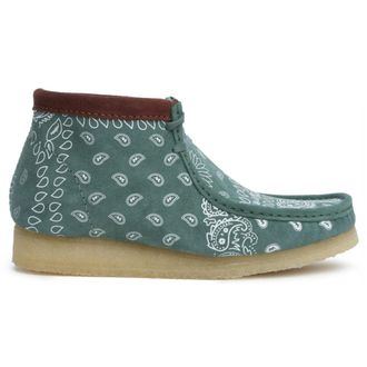 Clarks Wallabee Suede Mens Lace Up Boots - Green Paisley - Size:UK 10.5