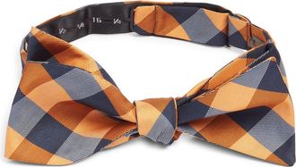 Clifton Wilson Plaid Silk Bow Tie in Orange at Nordstrom