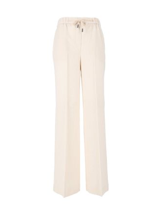 PESERICO Relaxed High Elastic Waist Wide-Leg Pants