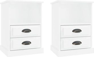 vidaXL Vidaxl - Mesitas de noche 2 unidades blanco brillante 43x36x60 cm