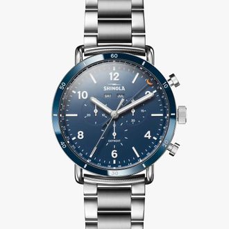Shinola The Canfield Sport Chronograph Quartz Blue Dial Mens Watch S0120089890