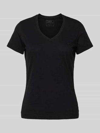 Guess T-Shirt mit Label-Stitching in Black, Größe XS