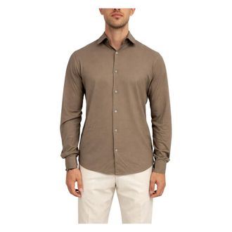 FILIPPO DE LAURENTIIS Overhemden, Heren, Bruin, M, Katoen, Camicia Super Light