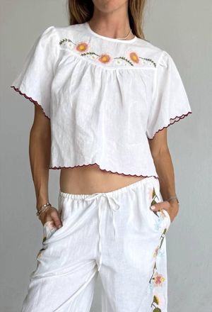 Ciao Lucia Idoya Short Sleeve Top In White