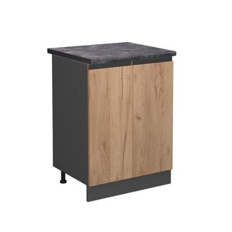 Vicco Mueble Bajo De Cocina R-line, Roble Dorado, 60 Cm, Et Antracita