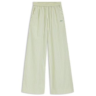 BOSS Cotton-poplin trousers with vertical stripe