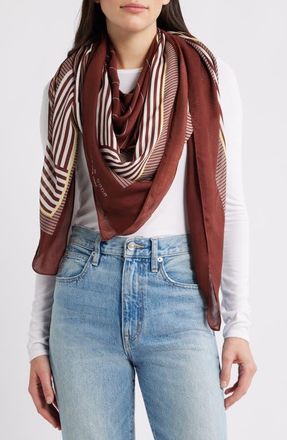 Rag & Bone Pinstripe Square Scarf in Deep Plum at Nordstrom