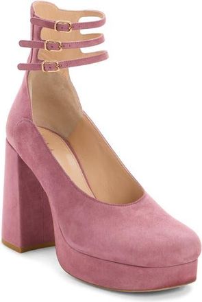 Chloé Ankle Strap Platform Pump in Faded Rose at Nordstrom, Size 10.5Us