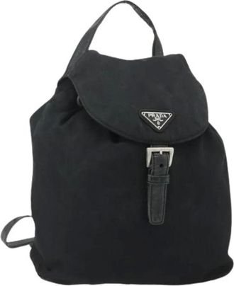 Prada Pre-owned Backpacks, female, Black, Size: ONE SIZE Pre-owned Nylon Backpack