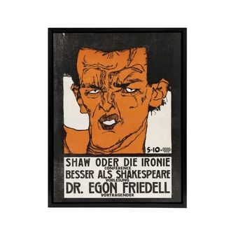 Artery8 Shaw or Irony Conference Poster Framed Canvas Wall Art Print Schiele in Orange | Size: W24 x H32