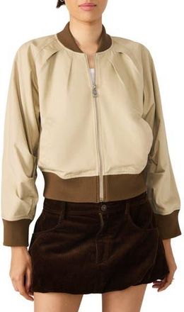 Steve Madden Bray Cotton Crop Bomber Jacket in Khaki at Nordstrom Rack, Size Xx-Large