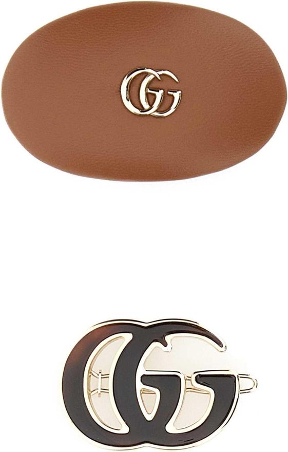 Multicolor Leather And Metal Hair Clips Set