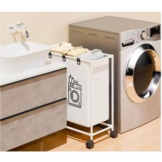 Trade Shop Trade Shop - Cesta De Lavander&iacute;a Para Lavander&iacute;a Con Compartimentos Organiza Telas De Ropa