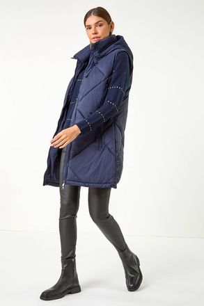 Roman Longline Quilted Hooded Gilet