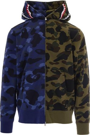 A Bathing Ape Split Camo Graphic Zip-Up Hoodie