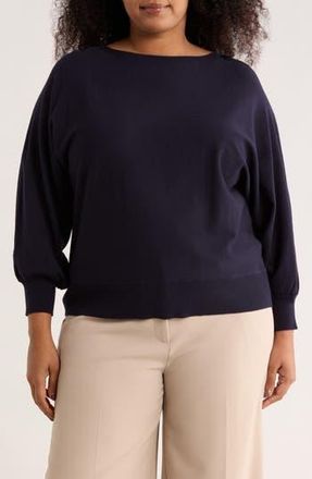 Max Studio Dolman Elbow Sleeve Sweater in Dark Navy at Nordstrom Rack, Size 1X