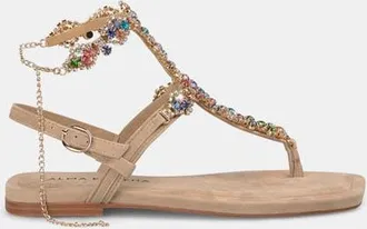 Alma En Pena Multicolour Rhinestone Sandal in Beige at Nordstrom, Size 38