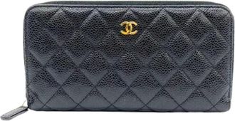 Chanel Pre-owned Wallets, female, Black, Size: ONE SIZE Pre-owned Leather wallets